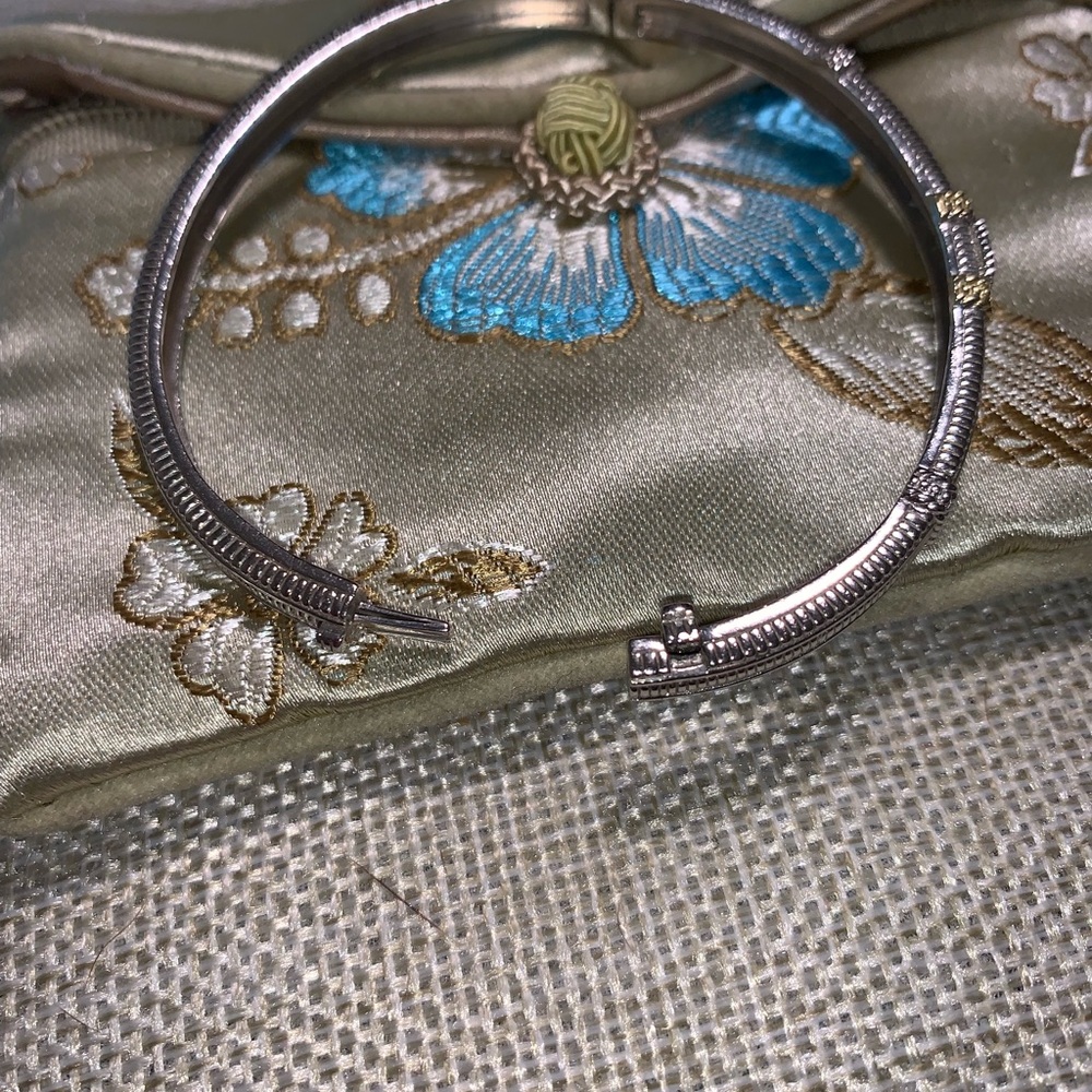 Judith Ripka Sterling 18k Diamond Cuff Bracelet - Picture 4 of 8